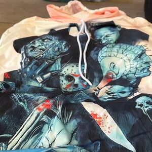 SHEIN Graphic Hoodie with Blue and Red Accents